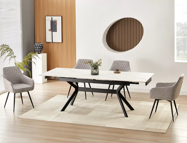 Изображение товара Обеденный стол Signal Imperia 180-240x90 (белый/черный)