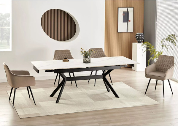 Изображение товара Обеденный стол Signal Imperia 160-220x90 (белый/черный)