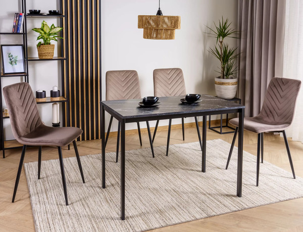 Изображение товара Обеденный стол Signal Mario 100x60 (эффект черного мрамора/черный)