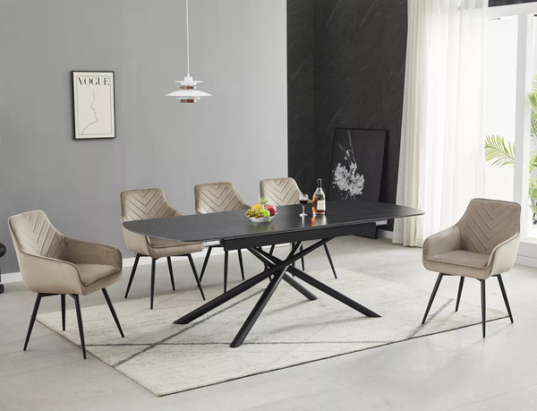 Изображение товара Обеденный стол Signal Vector Ceramic 180-220x90 (черный/черный)