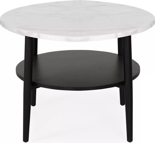 Изображение товара Журнальный столик Signal Ella B 60x45 (эффект белого мрамора/черный)