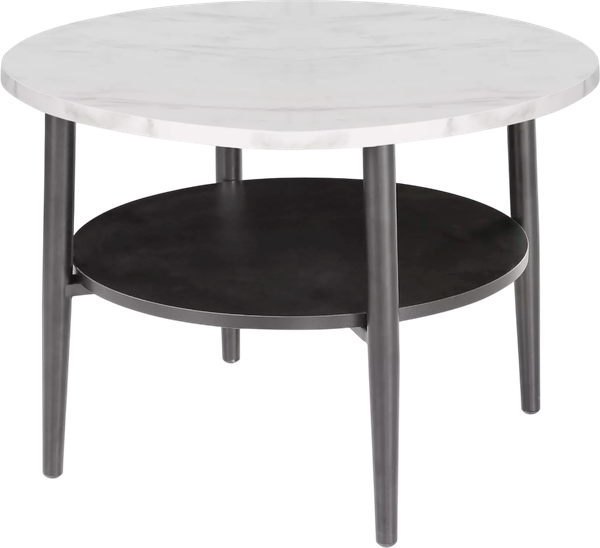 Изображение товара Журнальный столик Signal Ella B 60x45 (эффект белого мрамора/черный)