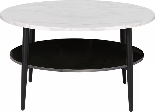 Изображение товара Журнальный столик Signal Ella A 80x45 (эффект белого мрамора/черный)