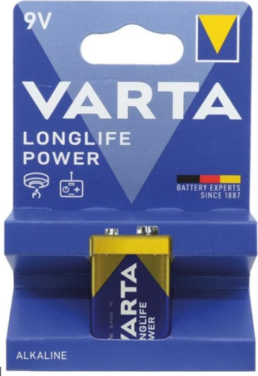 Изображение товара Батарейка Varta Longlife Power 6LR61 9V BL1 / 4922121411