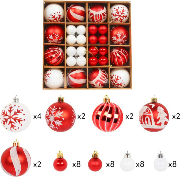 Изображение товара Набор шаров новогодних Winter Fun 640500395A (44шт, красный/белый)