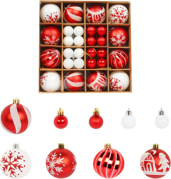 Изображение товара Набор шаров новогодних Winter Fun 640500395A (44шт, красный/белый)