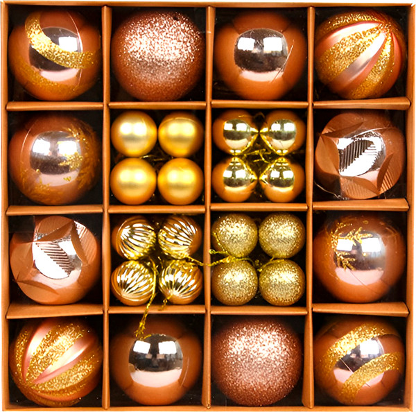 Изображение товара Набор шаров новогодних Winter Fun 640500395E (44шт, кофейный)