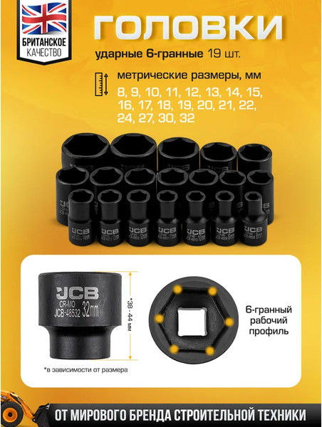Изображение товара Универсальный набор инструментов JCB JCB-4263-5MPB (64920), (26шт)