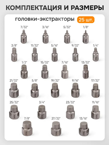 Изображение товара Набор головок слесарных Forstime FT-630025B (65768)
