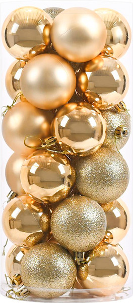 Изображение товара Набор шаров новогодних Winter Fun 6403000360G (24шт, золото)