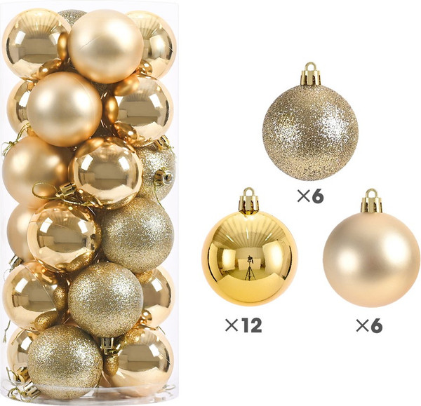 Изображение товара Набор шаров новогодних Winter Fun 6403000360G (24шт, золото)