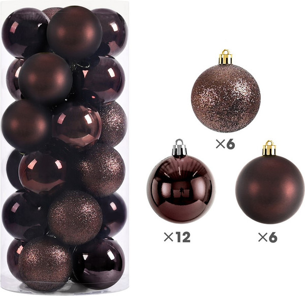 Изображение товара Набор шаров новогодних Winter Fun 6403000360H (24шт, кофейный)