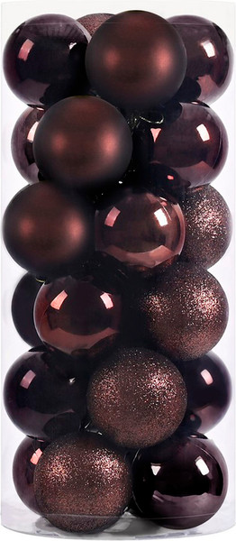 Изображение товара Набор шаров новогодних Winter Fun 6403000360H (24шт, кофейный)
