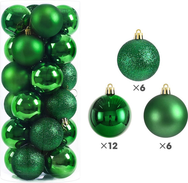 Изображение товара Набор шаров новогодних Winter Fun 6403000360I (24шт, зеленый)