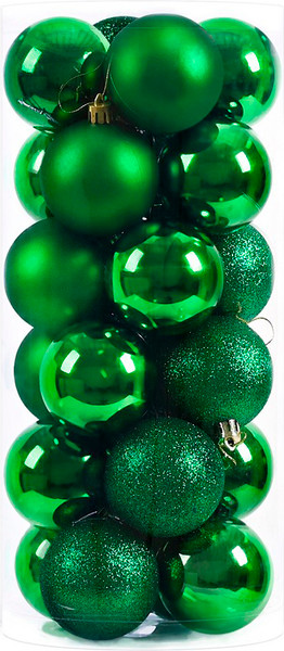 Изображение товара Набор шаров новогодних Winter Fun 6403000360I (24шт, зеленый)