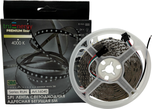 Изображение товара Светодиодная лента Truenergy 24V-120D-SPI 10W/m 4000K / 16040 (5м)