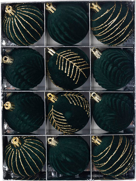 Изображение товара Набор шаров новогодних Winter Fun 6403000529E (12шт, темно-зеленый)