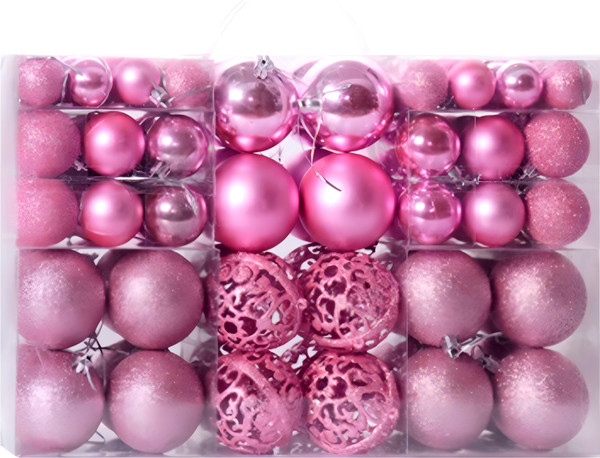 Изображение товара Набор шаров новогодних Winter Fun C0003853B (100шт, розовый)