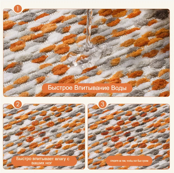 Изображение товара Коврик для ванной Saniteco 6499003357A (50x80, оранжевый)