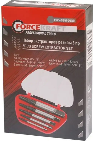 Изображение товара Набор экстракторов ForceKraft FK-63005B (46671), (5шт)