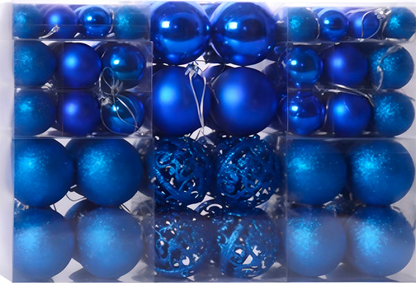 Изображение товара Набор шаров новогодних Winter Fun C0003853F (100шт, синий)