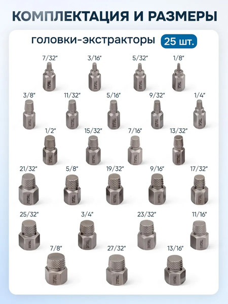 Изображение товара Набор экстракторов Partner PA-630025B (65782), (25шт)