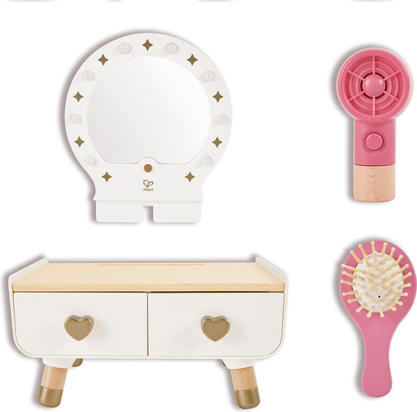 Изображение товара Туалетный столик игрушечный Hape Делюкс комплект. Туалетный столик с аксессуарами / E3219_HP
