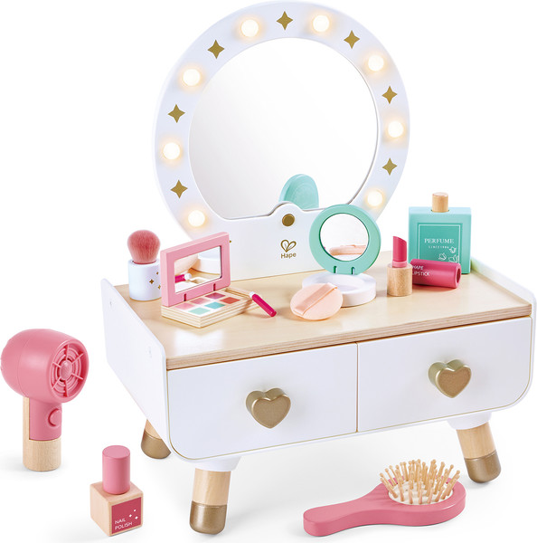 Изображение товара Туалетный столик игрушечный Hape Делюкс комплект. Туалетный столик с аксессуарами / E3219_HP