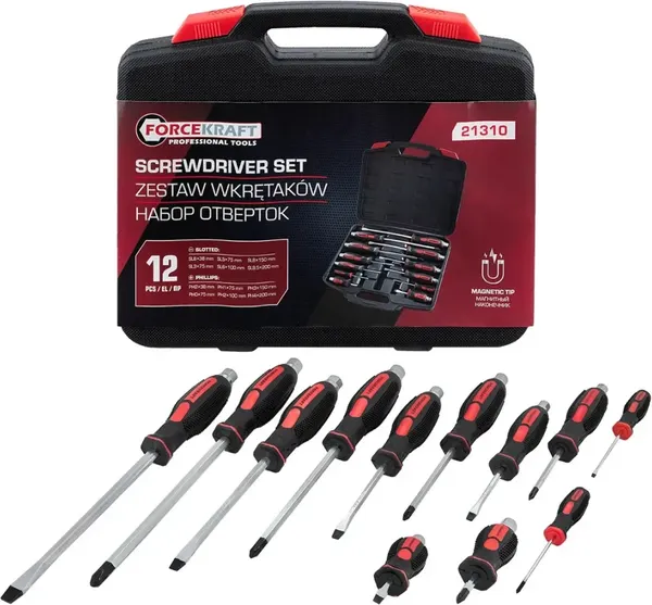 Изображение товара Набор отверток ForceKraft FK-21310 (65804), (12шт)