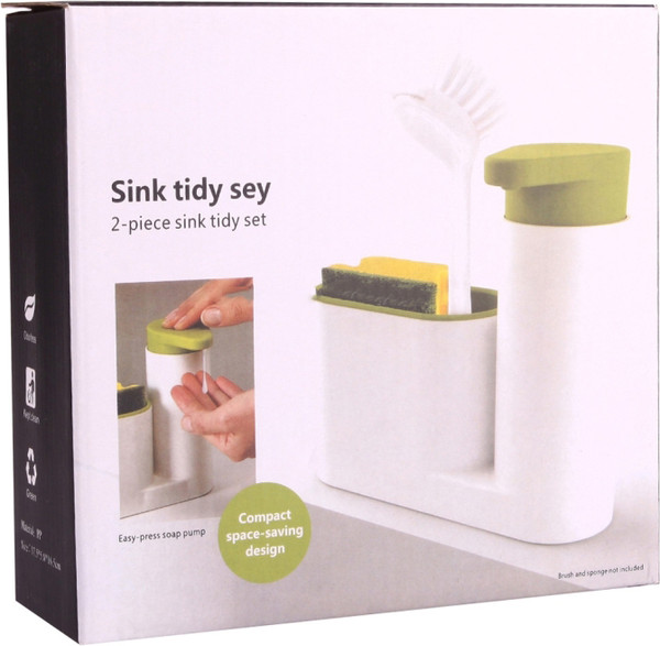 Изображение товара Дозатор моющего средства с подставкой для губки Sundays Home Органайзер + Дозатор 450мл / HC0730L (синий)