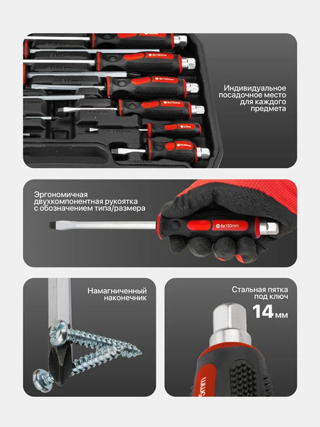 Изображение товара Набор отверток Everforce EF-21310 (65803), (12шт)