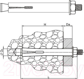 Изображение товара Анкерный болт ЕКТ 8x85 с гайкой / C701201 (60шт)