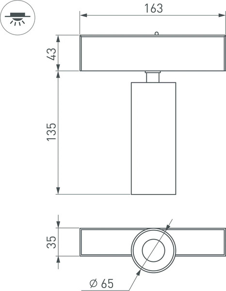 Изображение товара Трековый светильник Arlight MAG-SPOT-45-R85-12W Day4000 BK 36deg / 046592