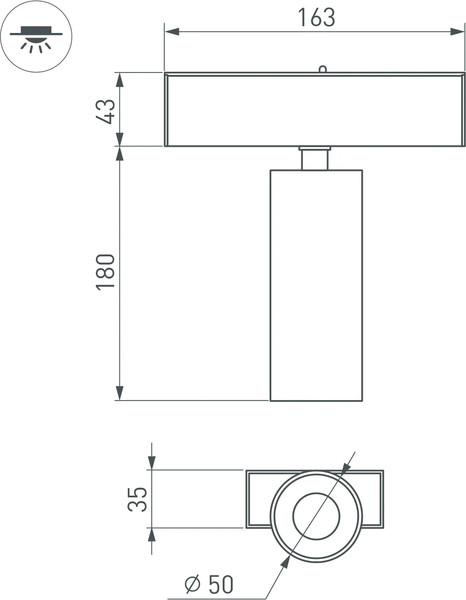 Изображение товара Трековый светильник Arlight MAG-SPOT-45-R65-18W Day4000 BK 36deg / 046594