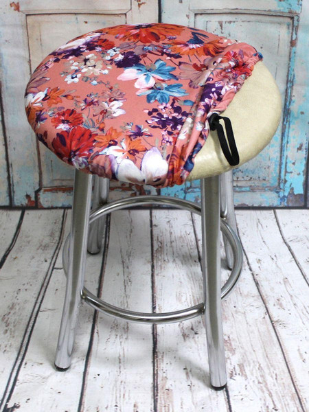 Изображение товара Чехол на табурет MATEX Concept Line Гвоздики / 51-497 (светло-розовый/фиолетовый)