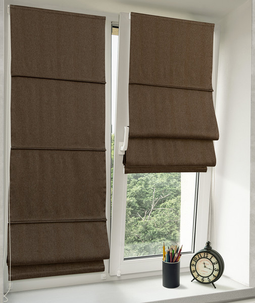 Изображение товара Римская штора Delfa Мини Cunda СШД-01М 553/135 (48x160, коричневый)