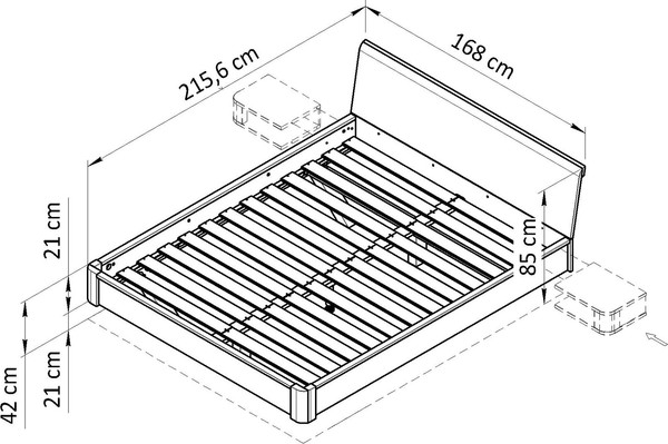 Изображение товара Двуспальная кровать Dipriz Калантея 160х200 / Д.83176.1 (сосна/белый воск 1620)
