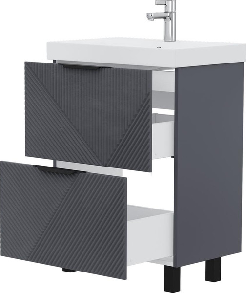 Изображение товара Тумба под умывальник Volna Geometry 60.2Y 9696 (графит)