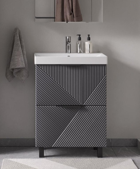 Изображение товара Тумба под умывальник Volna Geometry 60.2Y 9696 (графит)