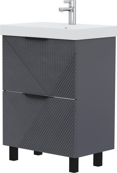 Изображение товара Тумба под умывальник Volna Geometry 60.2Y 9696 (графит)
