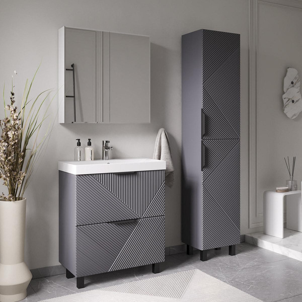 Изображение товара Тумба под умывальник Volna Geometry 70.2Y 9696 (графит)