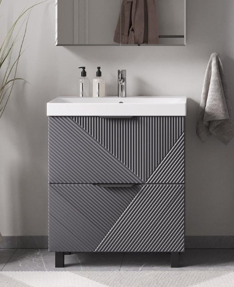 Изображение товара Тумба под умывальник Volna Geometry 70.2Y 9696 (графит)