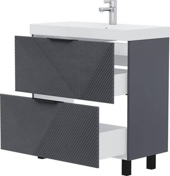 Изображение товара Тумба под умывальник Volna Geometry 80.2Y 9696 (графит)