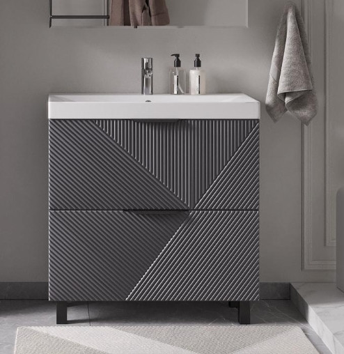 Изображение товара Тумба под умывальник Volna Geometry 80.2Y 9696 (графит)