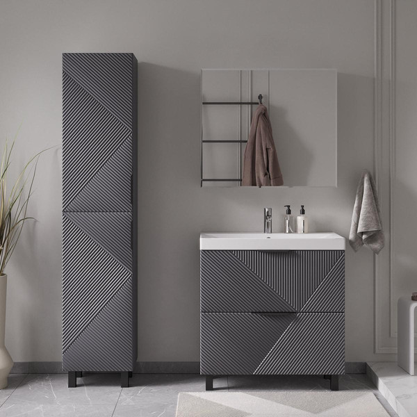 Изображение товара Тумба под умывальник Volna Geometry 80.2Y 9696 (графит)