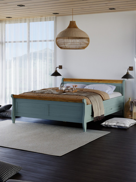 Изображение товара Двуспальная кровать Dipriz Мелания 180x200 / Д.83314.2 (pantone 5497/масло по дубу)