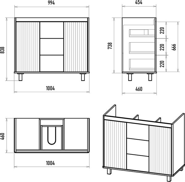Изображение товара Тумба под умывальник Brevita Risacca Pistachio 100 / RIS-06100-0842Я (фисташковый)