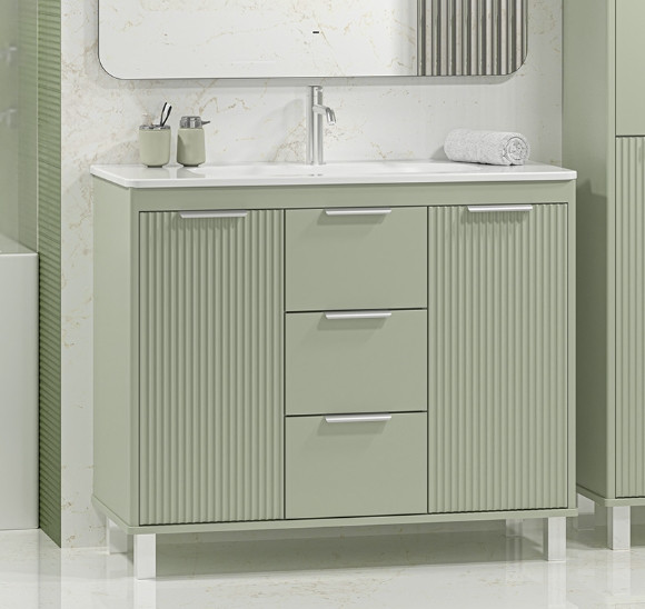 Изображение товара Тумба под умывальник Brevita Risacca Pistachio 100 / RIS-06100-0842Я (фисташковый)