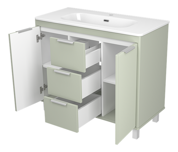 Изображение товара Тумба под умывальник Brevita Risacca Pistachio 100 / RIS-06100-0842Я (фисташковый)