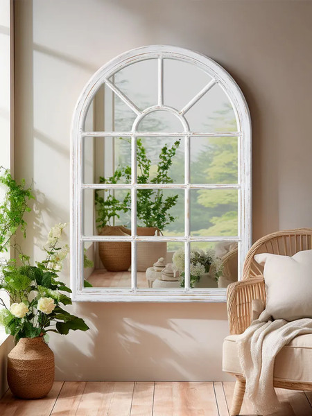 Изображение товара Зеркало Teroto Тахо-арк I 70х100 (белый шелк шебби)